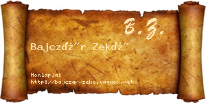 Bajczár Zekő névjegykártya